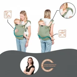 Porte bébé physiologique moov & boost vert sauge