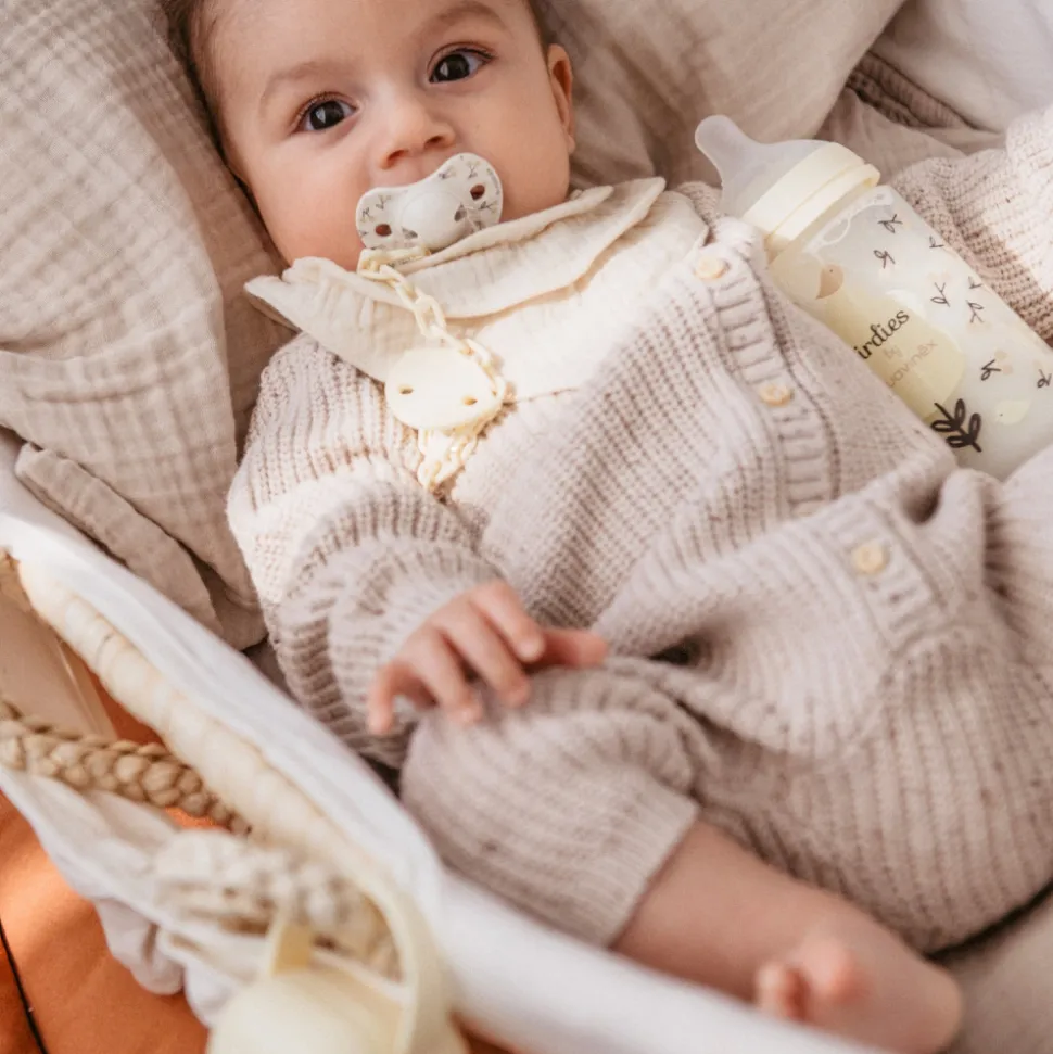 Porte sucette bébé birdies beige