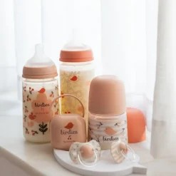 Porte sucette bébé birdies rose