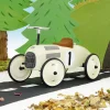 Porteur bébé voiture vintage blanc crème