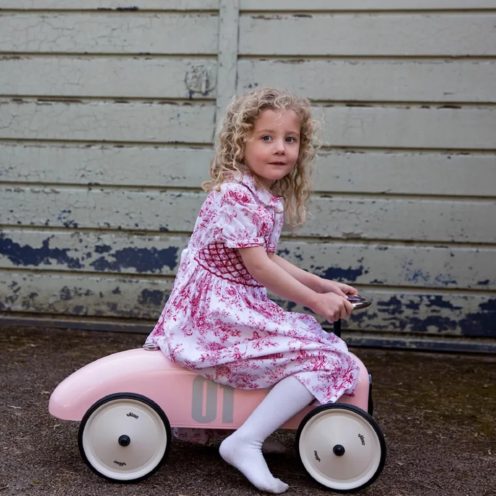 Porteur bébé voiture vintage rose tendre
