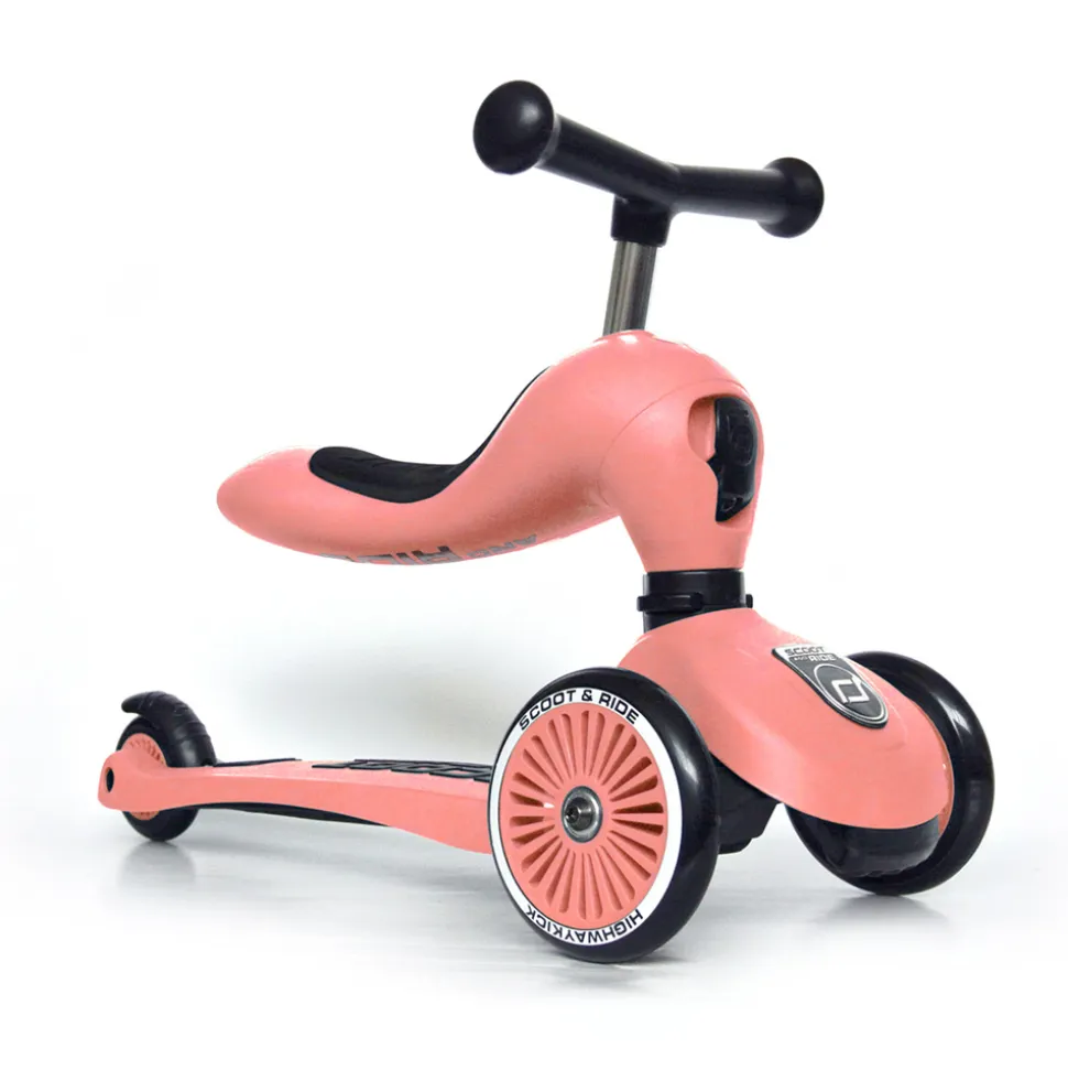 Porteur 2 en 1 évolutif en trottinette highwaykick 1 pêche