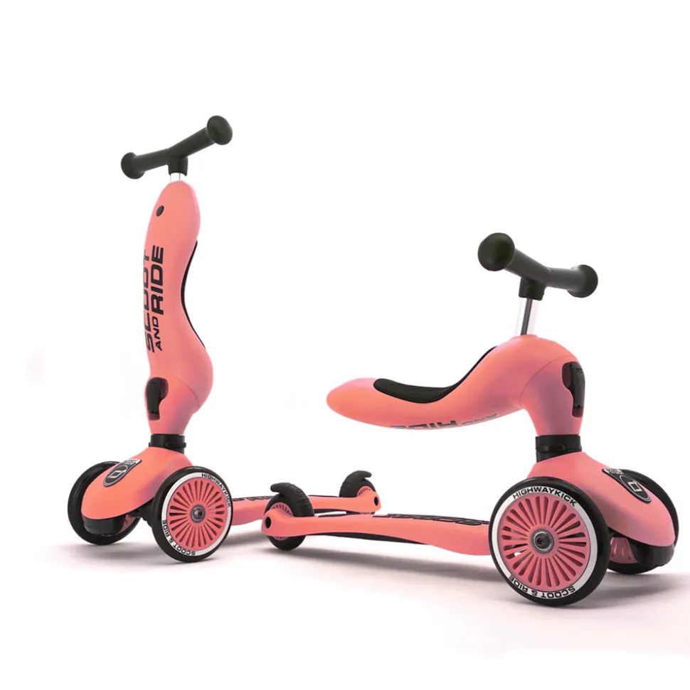 Porteur 2 en 1 évolutif en trottinette highwaykick 1 pêche