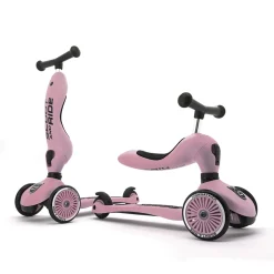 Porteur 2 en 1 évolutif en trottinette highwaykick 1 rose