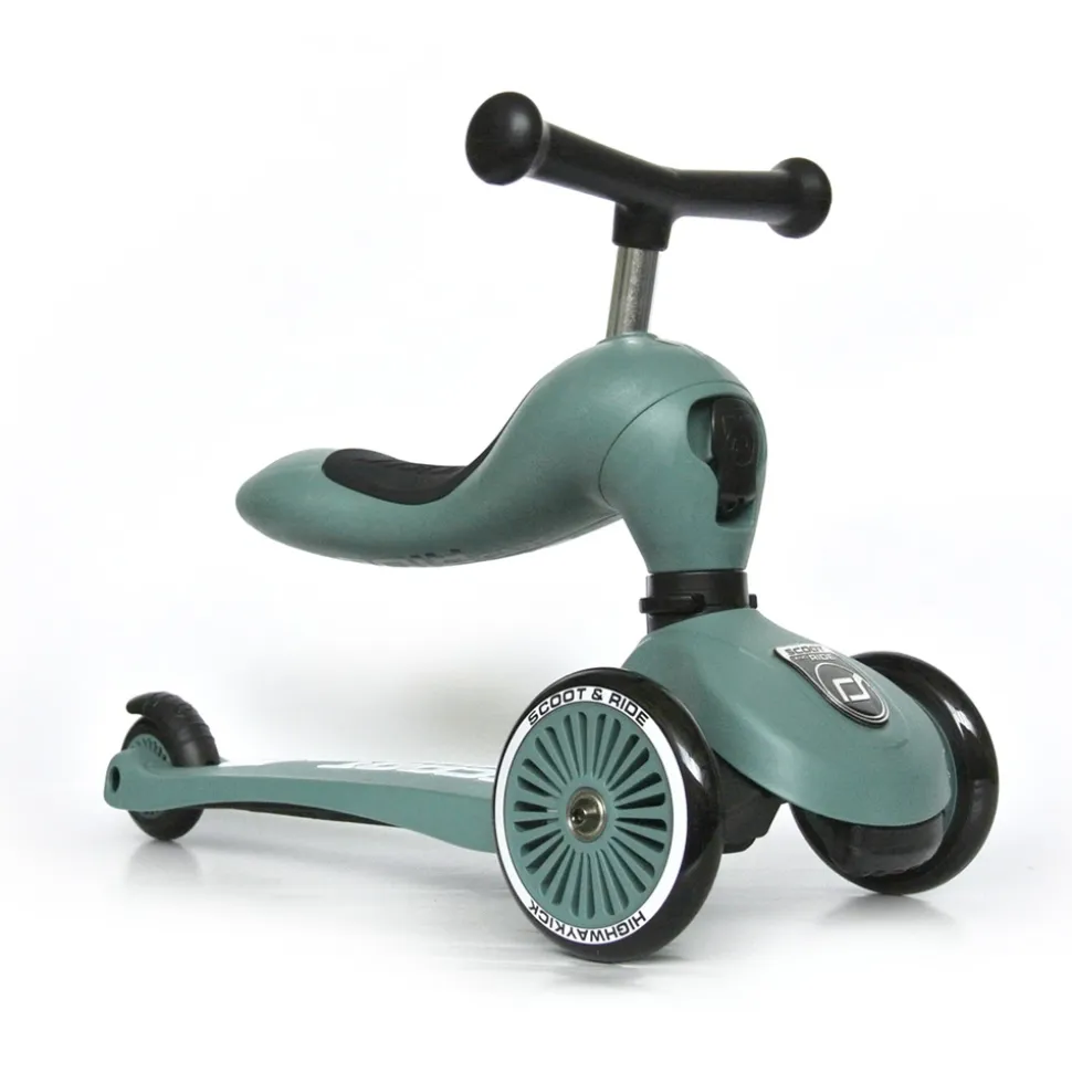 Porteur 2 en 1 évolutif en trottinette highwaykick 1 vert forest
