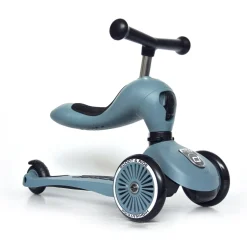 Porteur 2 en 1 évolutif en trottinette highwaykick 1 bleu acier