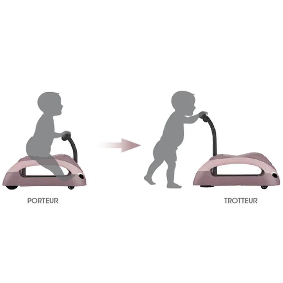 Porteur - trotteur 2 en 1 ecologic framboise