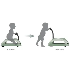 Porteur - trotteur 2 en 1 ecologic pistache