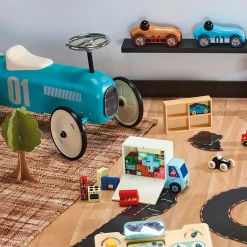Porteur voiture vintage aqua