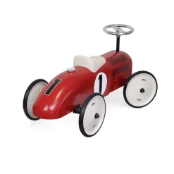 Porteur voiture vintage rouge et crème