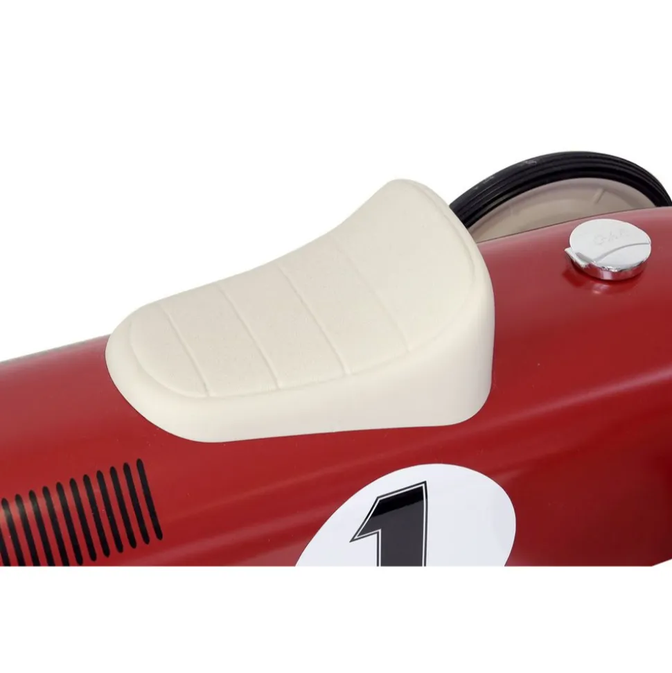 Porteur voiture vintage rouge et crème