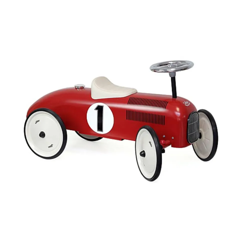 Porteur voiture vintage rouge et crème