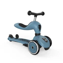 Porteur évolutif en trottinette highwaykick 1 push&go bleu acier