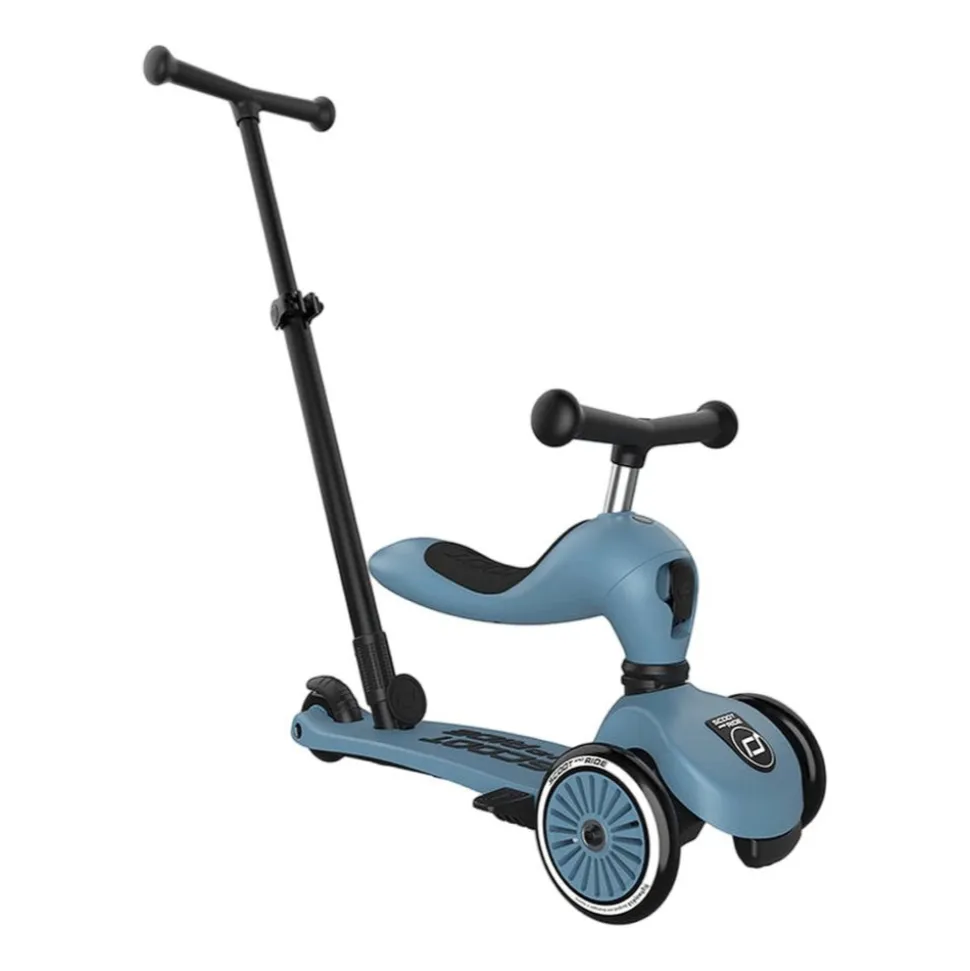 Porteur évolutif en trottinette highwaykick 1 push&go bleu acier