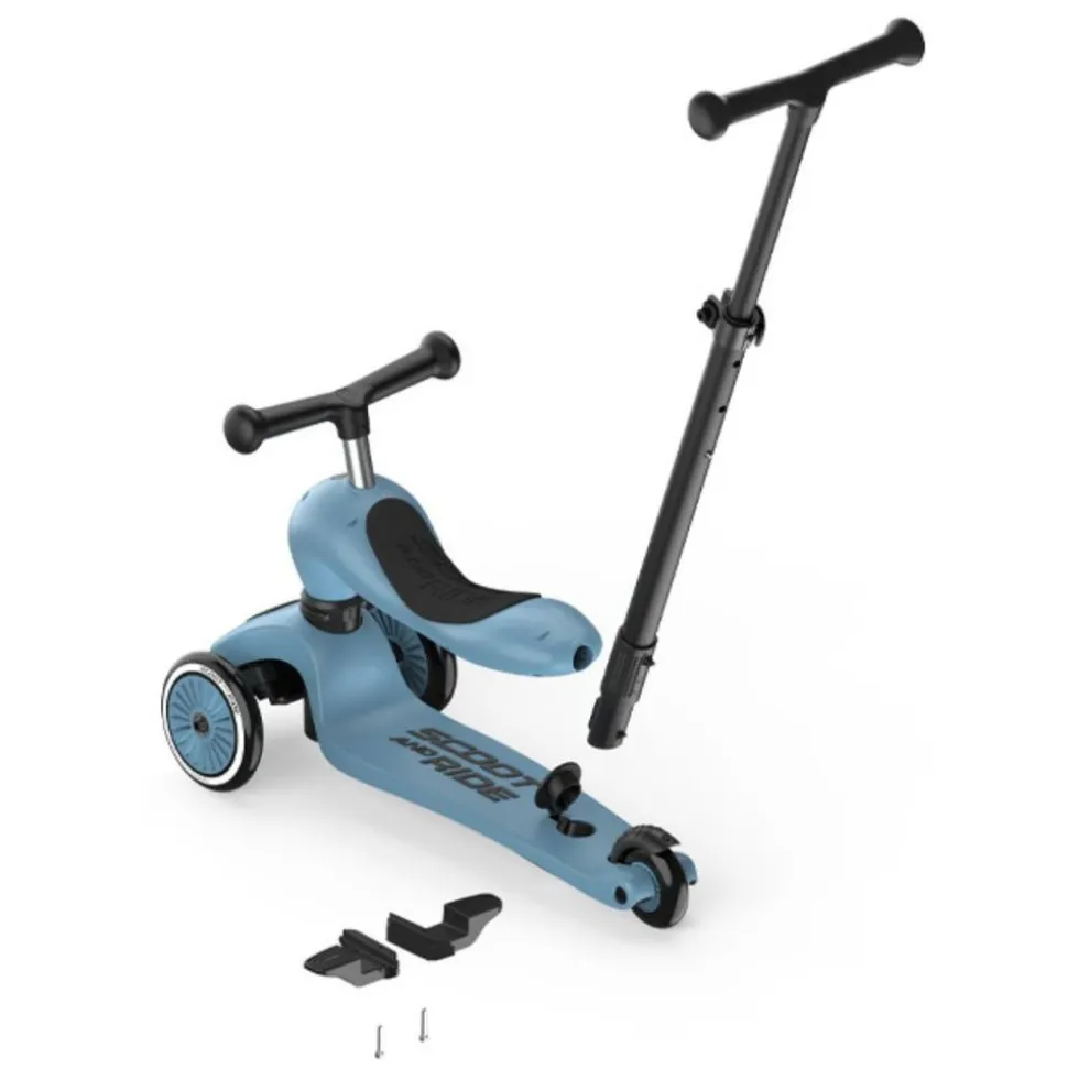 Porteur évolutif en trottinette highwaykick 1 push&go bleu acier