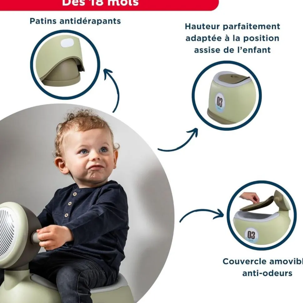Pot enfant scooter vert olive
