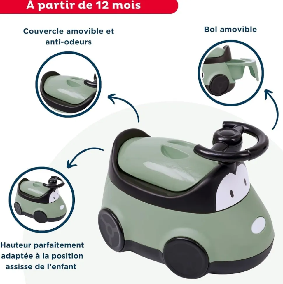 Pot enfant voiture vert sauge