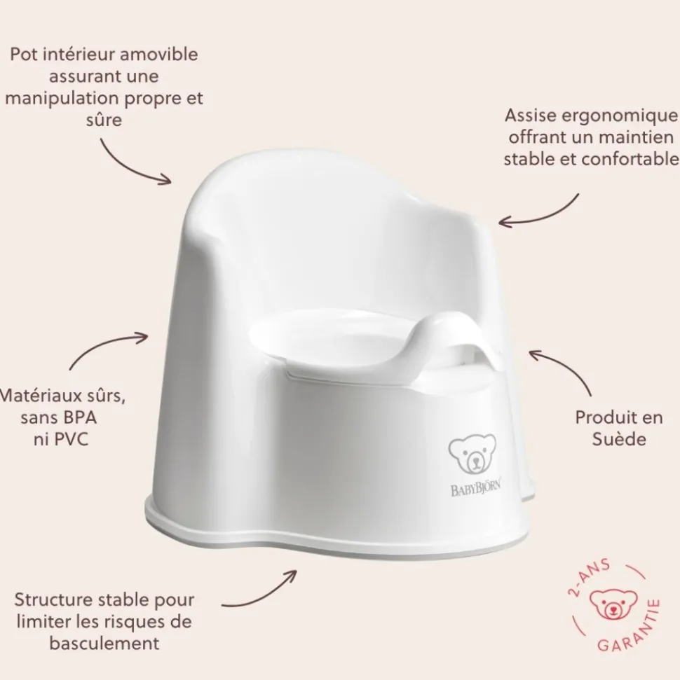 Pot fauteuil blanc et gris