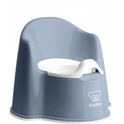 Pot fauteuil bleu profond et blanc