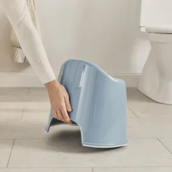 Pot fauteuil bleu profond et blanc