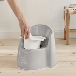 Pot fauteuil gris et blanc
