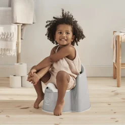Pot fauteuil gris et blanc