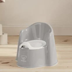 Pot fauteuil gris et blanc