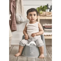 Pot fauteuil gris et blanc