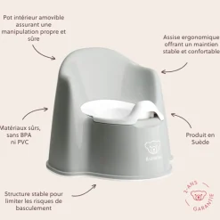 Pot fauteuil gris et blanc