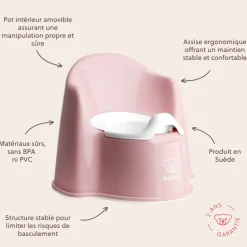 Pot fauteuil rose pastel et blanc