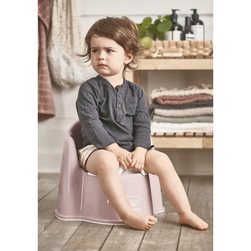 Pot fauteuil rose pastel et blanc