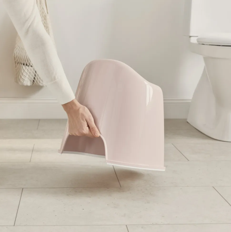 Pot fauteuil rose pastel et blanc
