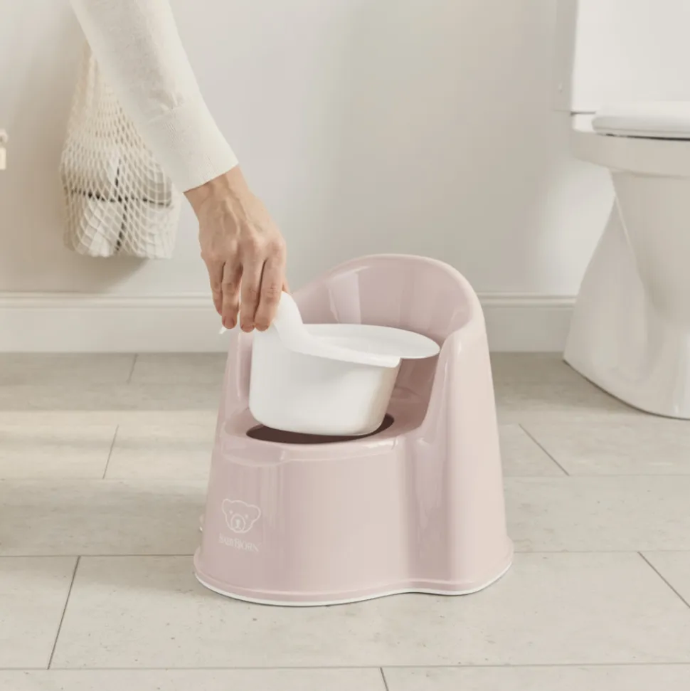 Pot fauteuil rose pastel et blanc