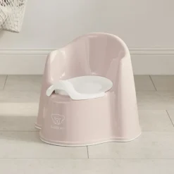 Pot fauteuil rose pastel et blanc