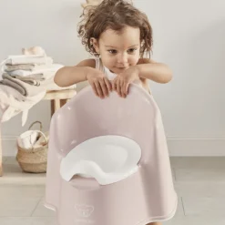 Pot fauteuil rose pastel et blanc
