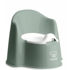 Pot fauteuil vert profond et blanc