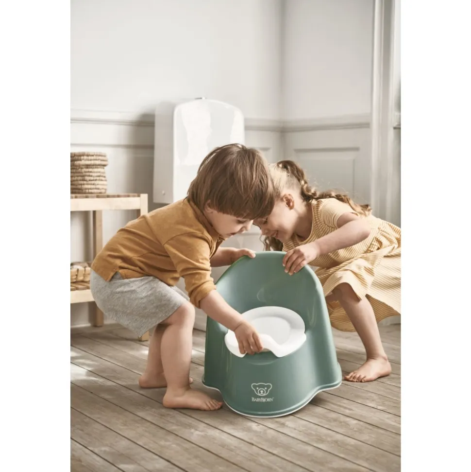 Pot fauteuil vert profond et blanc