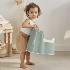 Pot fauteuil vert profond et blanc