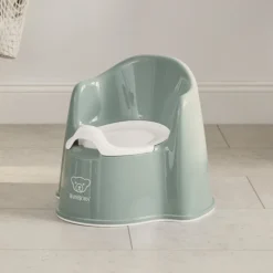 Pot fauteuil vert profond et blanc