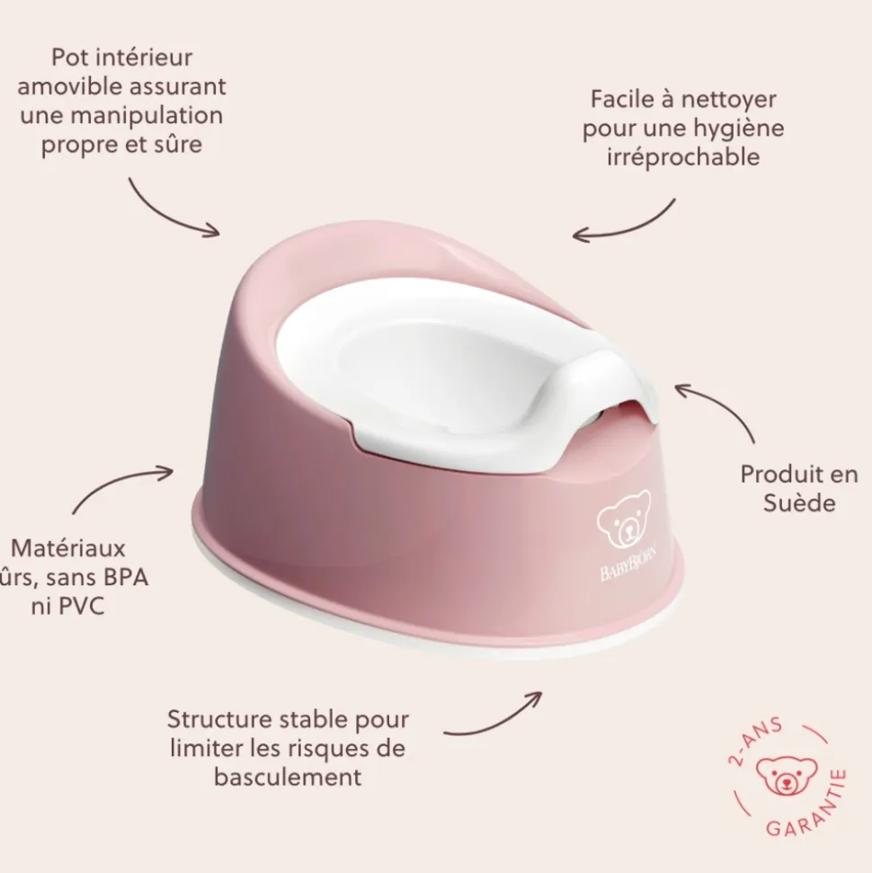 Pot smart rose pastel et blanc