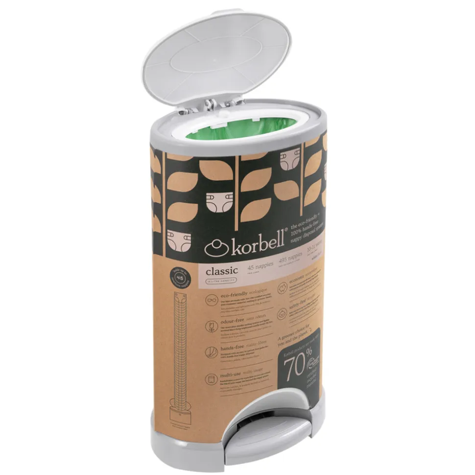 Poubelle à couches blanche 16l + 1 recharge