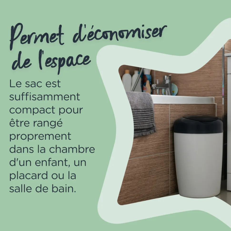 Poubelle à couches simplee gris