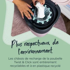 Poubelle à couches twist & click vert