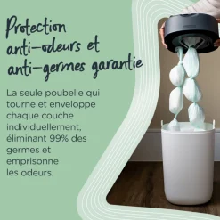 Poubelle à couches twist & click blanc