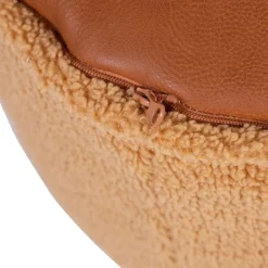 Pouf enfant teddy bear beige en bouclette - 40 cm