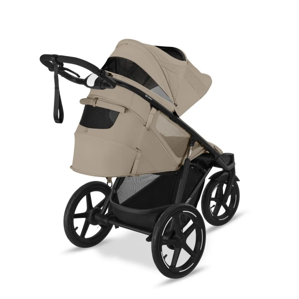 Poussette avi spin 3 roues tout-terrain et running almond beige
