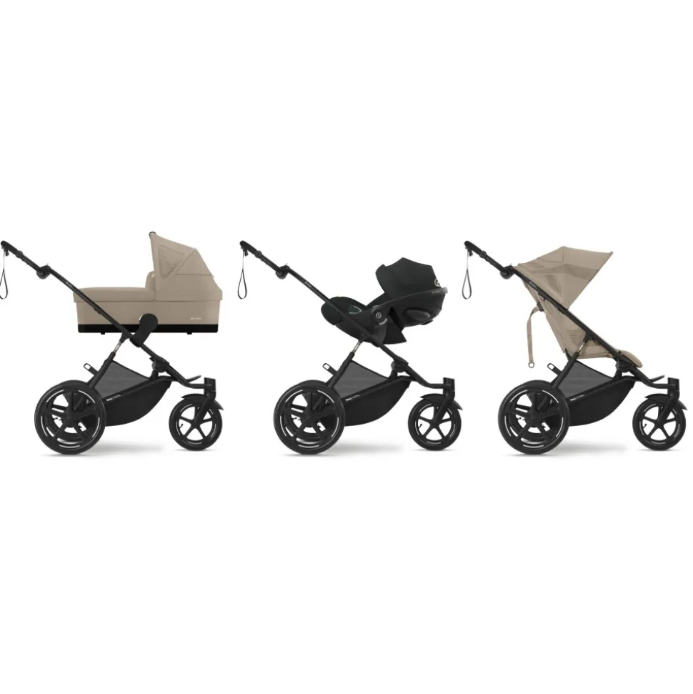 Poussette avi spin 3 roues tout-terrain et running almond beige