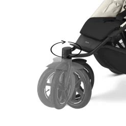 Poussette avi spin 3 roues tout-terrain et running seashell beige