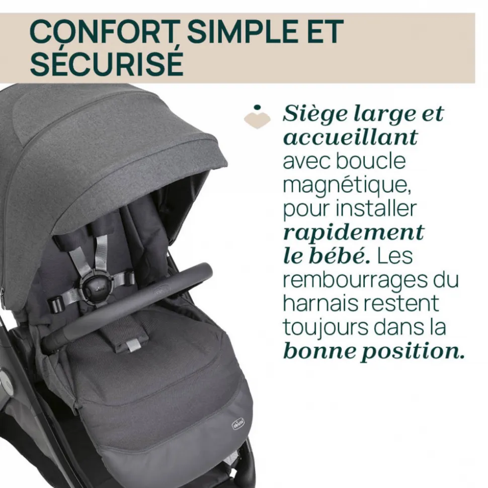 Poussette bellagio black satin