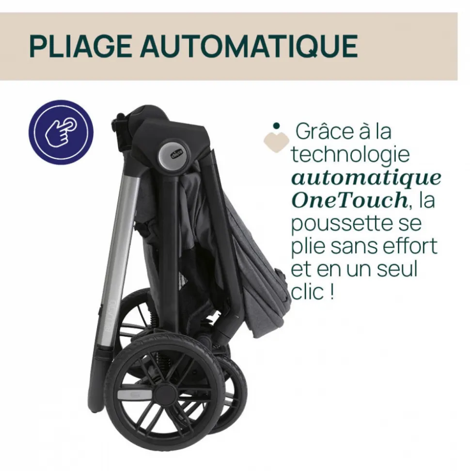 Poussette bellagio black satin